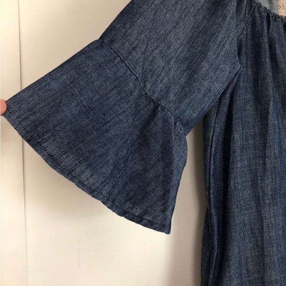 Philosophy Blue Chambray Off-Shoulder Mini A-Line Dress - Picture 6 of 9